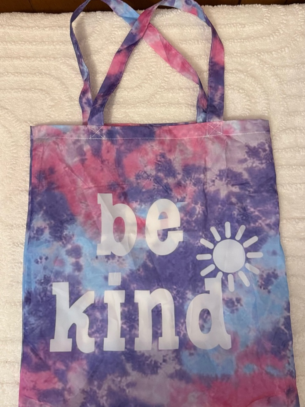 Be Kind Tie-Dye Tote Bag - Purple & Pink
